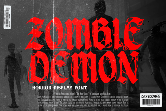 Zombie Demon: A Blackletter Display Font for Digital Horror Aesthetics